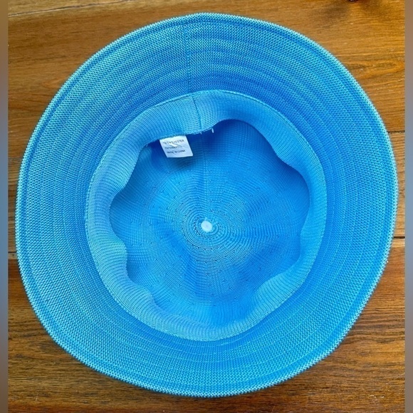 KANGOL Woven Bucket Hat | Med Blue | Felt Kangaroo/Logo - Picture 4 of 4